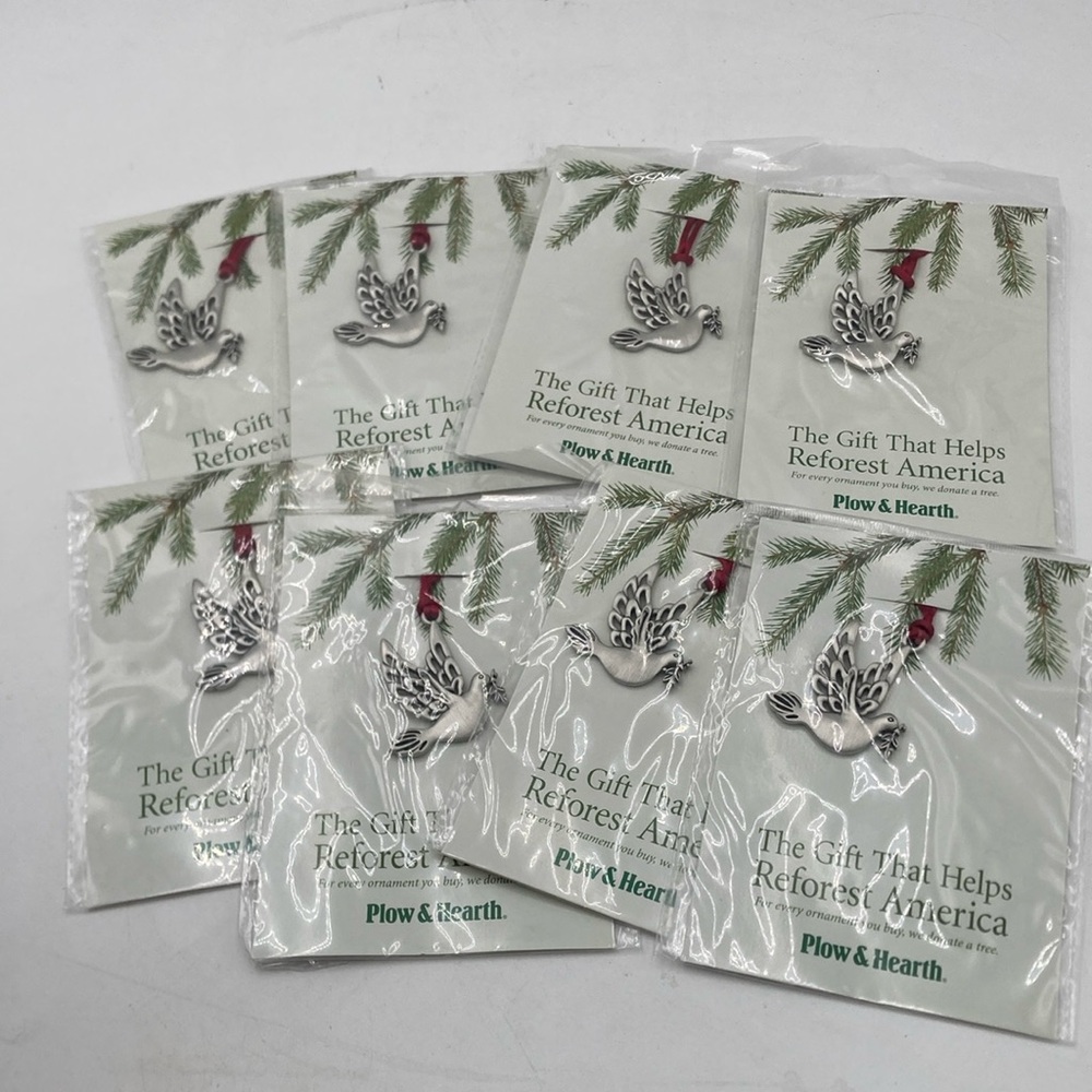 Plow & Hearth Pewter Dove Ornaments